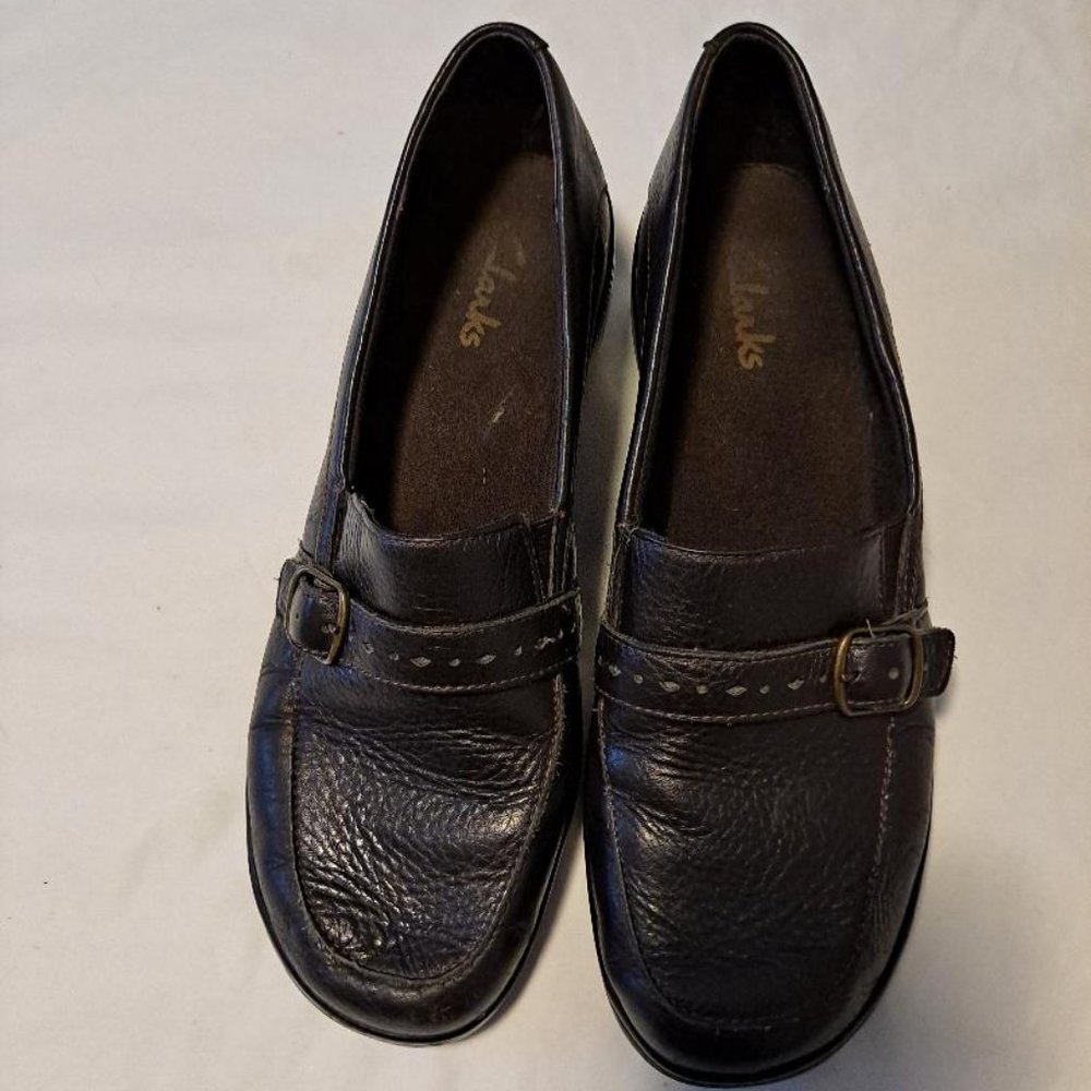 Clarks Womens Black Leather Loafer